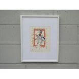 ZANDRA RHODES (b.940) A framed and glazed limited edition hand tinted lithograph No. 201/250, signed