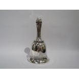 A Hukin & Heath electroplated cocktail shaker in the form of a handbell, 27.5cm high (some dents