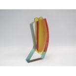 CEC LEPAGE (USA XX1): An American lucite sculptural vase of clear and coloured panels, 31.5cm high