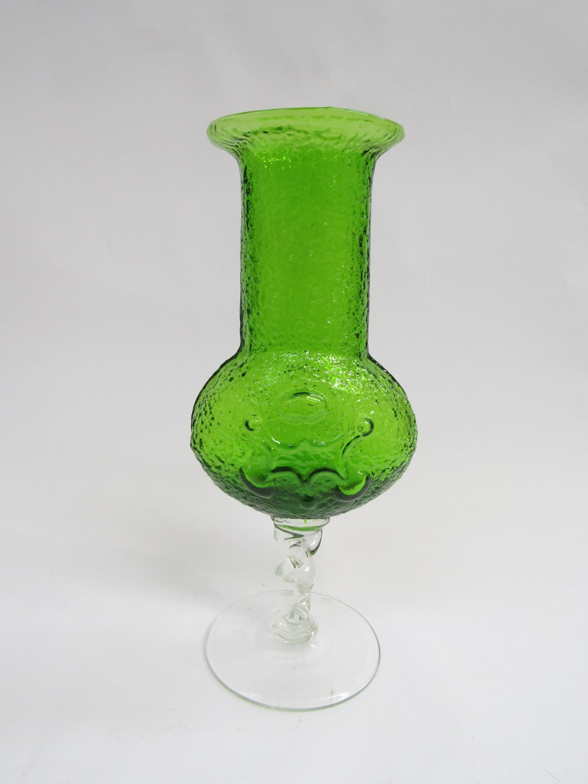 An Italian Stelvia Glass 'Antigua' range vase designed by Wayne Husted (Blenko Glass) in textured