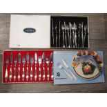 A boxed Mappin & Webb Firth Staybrite knives and forks and a boxed WMF set of fish knives and forks