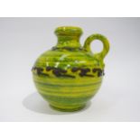 A West German Fat Lava vase by Walter Gerhards, yellow glaze with green and black lava, single