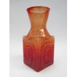A Dartington Glass FT58 vase in flame colourway. Rare larger size in this colour. 24cm high