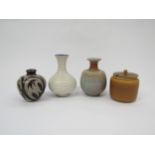 Four Scandinarian ceramics to include a Gelfe Swedish 'Percy' vase, Palshus Danish preserve pot, E +