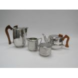 Picquot Ware vintage retro four piece tea set. Tallest 19cm