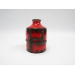 A small West German Roth vase with fat lava red and black glazes, 11cm high