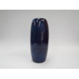 A large Dartington Pottery vase with blue glaze, impressed pottery seal to base, 32.5cm high