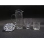 A collection of Scandinavian clear glass including Orrefors, Kosta Boda including relief moulded and