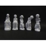 Five 1970's white Spode Pottery children figurines by Pauline Shone. JANE-MICHAEL-JAMES-JOANNA-