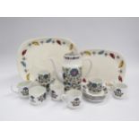 Midwinter Pottery "Country Garden" pattern coffee set by Jessie Tait with two large J and G Meakin