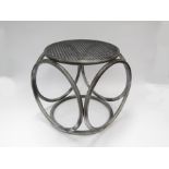 A 1960's Thonet style cane and rattan stool, 41cm high