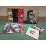 Assorted LP's, 7" singles and box sets including Bob Dylan Bootleg Series 1-3 CD box set, Saleena