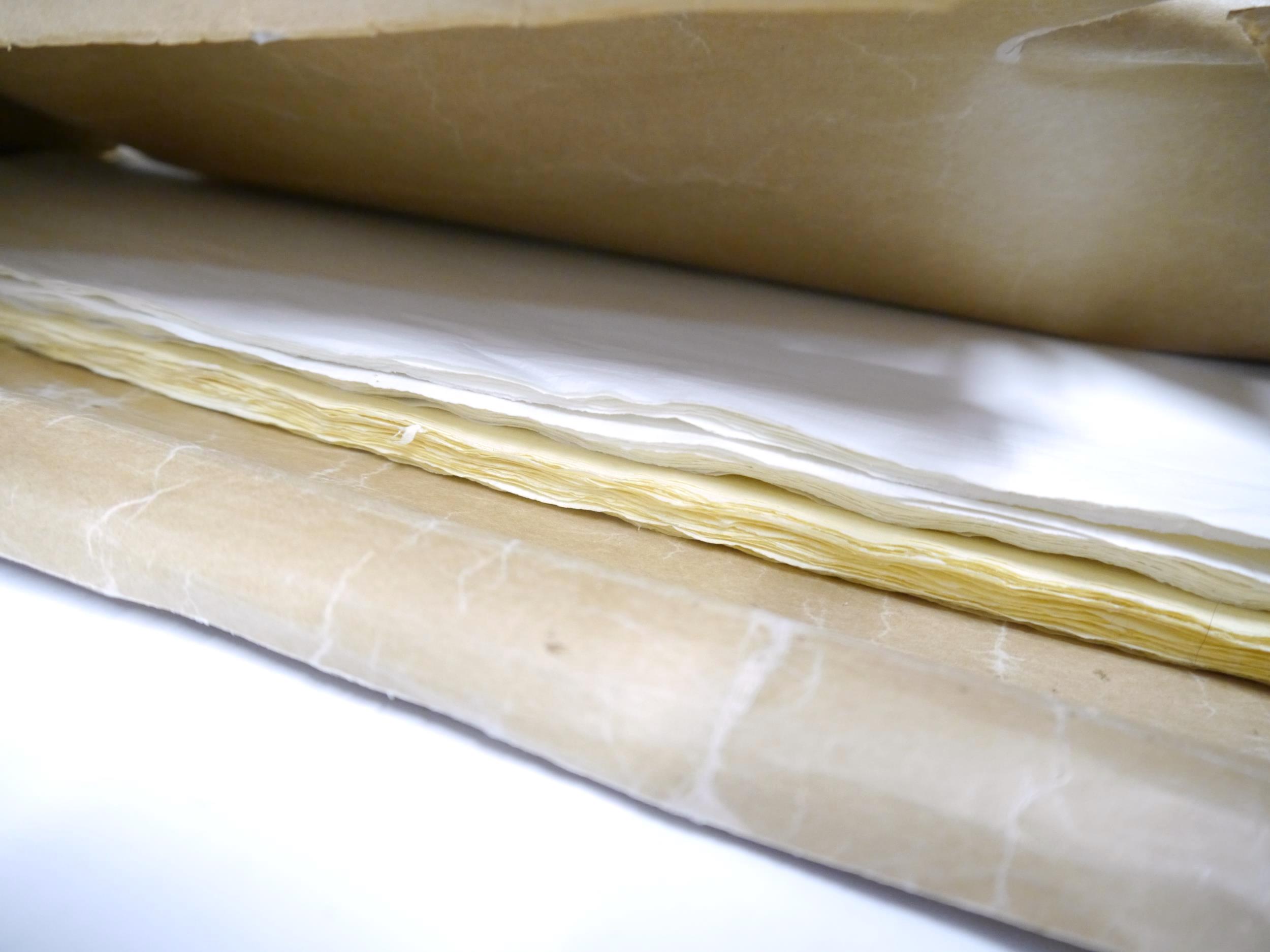 (Bookbinding). A packet containing approx. 60 sheets of J. Barcham Green Ltd. mould made white - Image 3 of 3