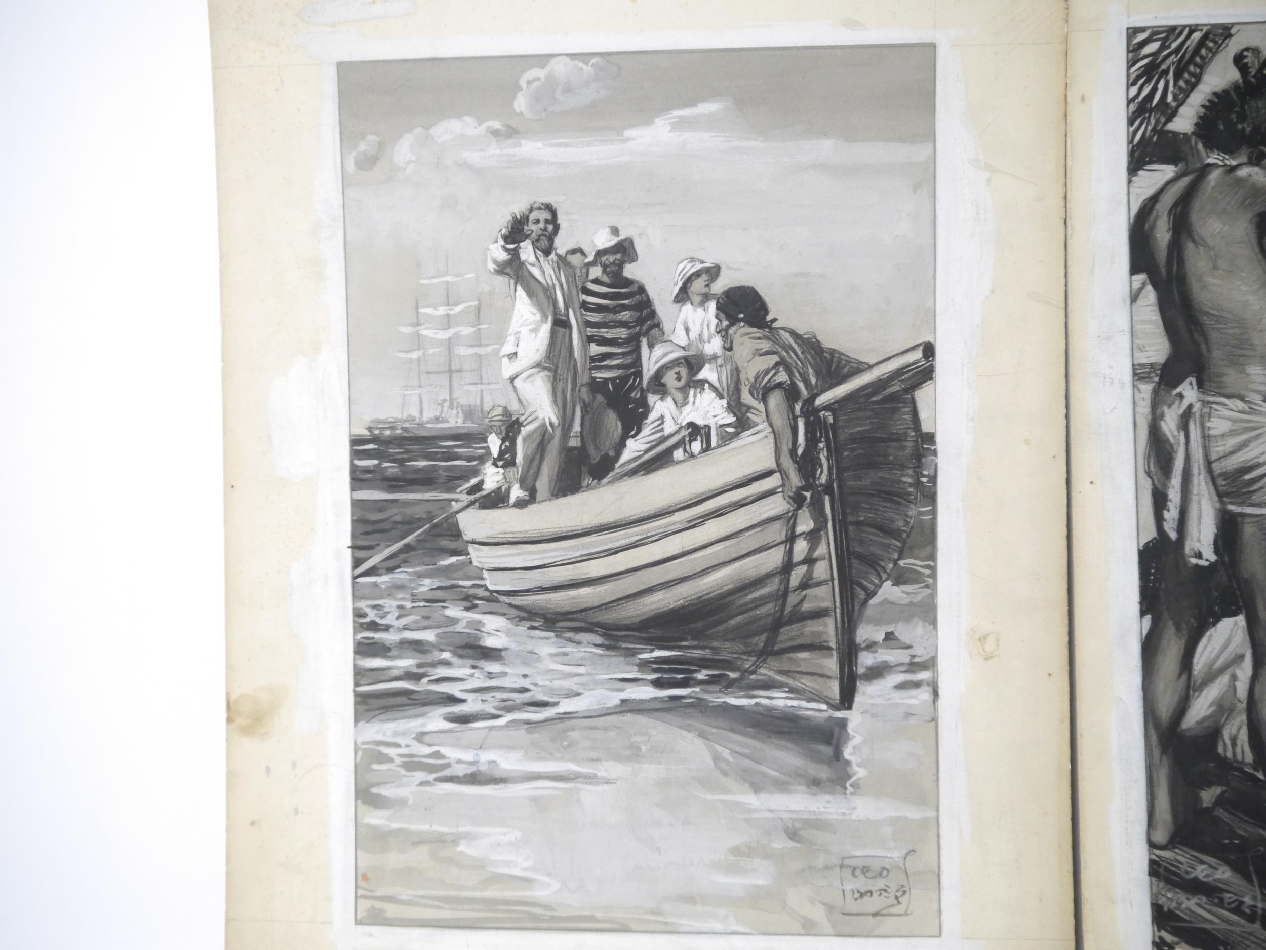 LEO BATES (1890-1957), three original pen, ink and wash illustrations on board, all appear to be - Image 2 of 9