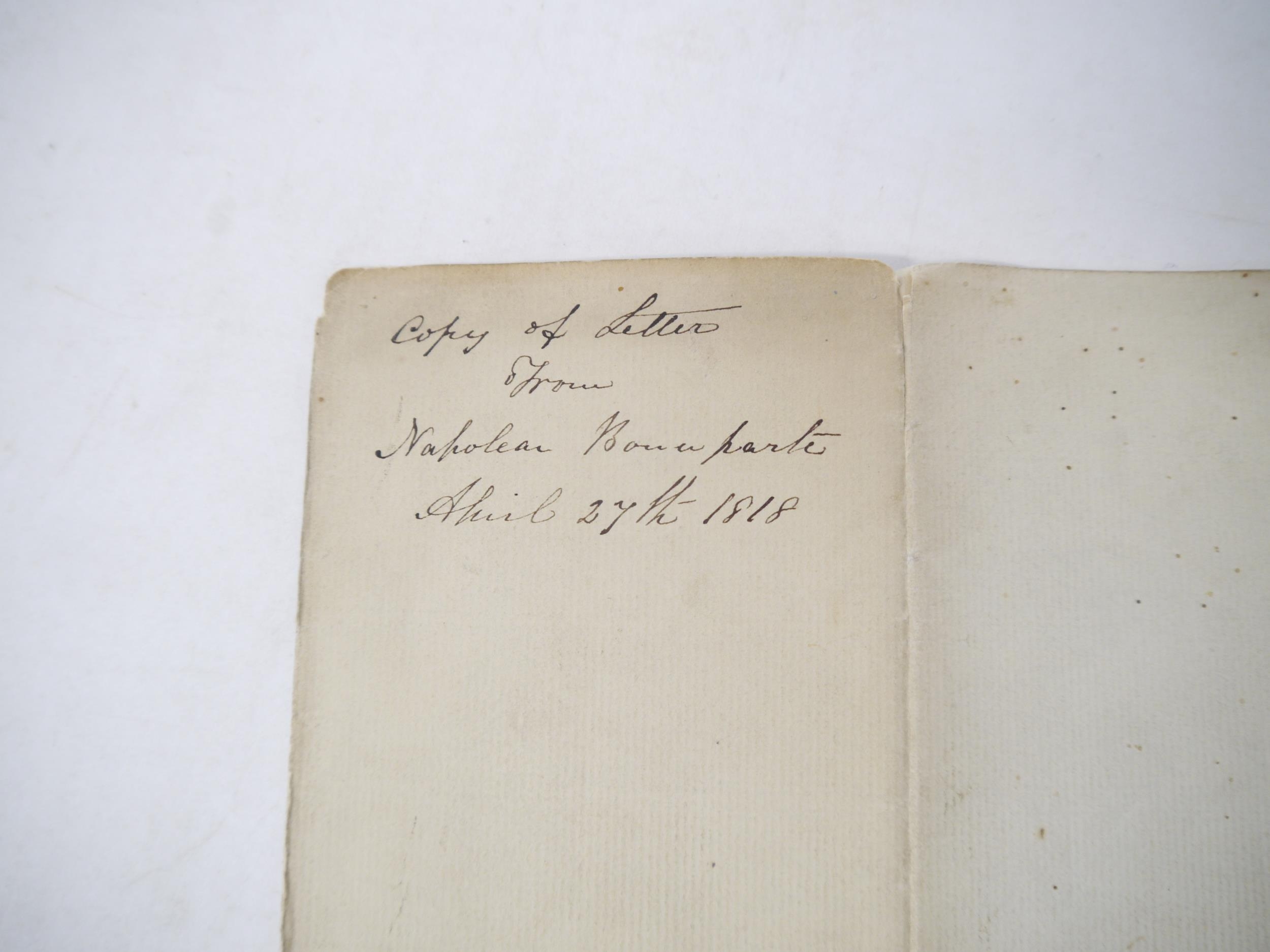 NAPOLEON ON ST HELENA, a collection of manuscript papers relating to the exile of Napoleon I (1769- - Image 41 of 91