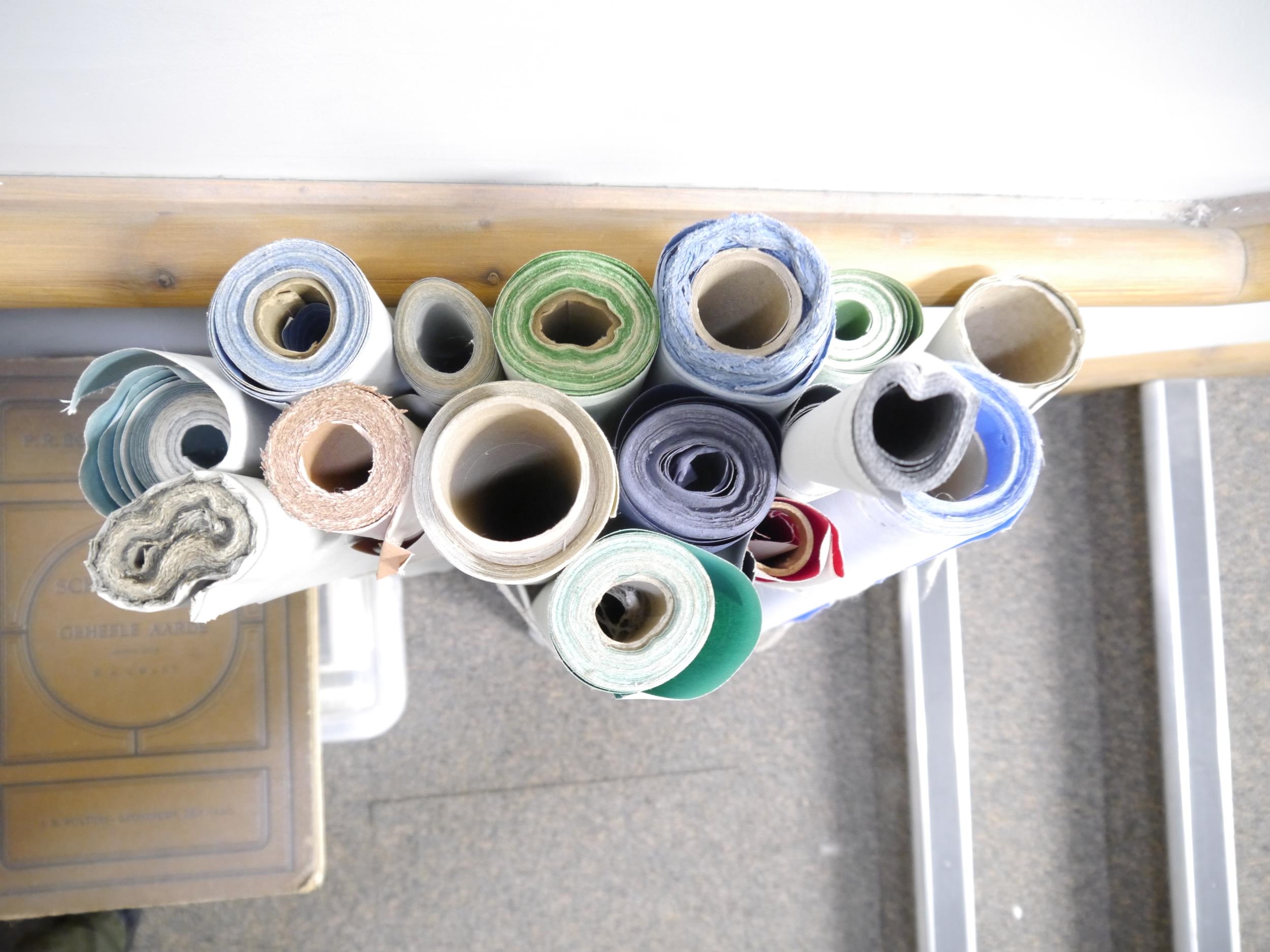 (Bookbinding), Fifteen rolls of Reliance bookbinding bookcloth, varying amounts left on each roll, - Image 2 of 3