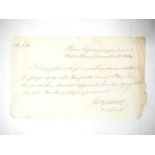A manuscript document, Slave Registry Department, Cape Town, 1824, a certificate that a slave