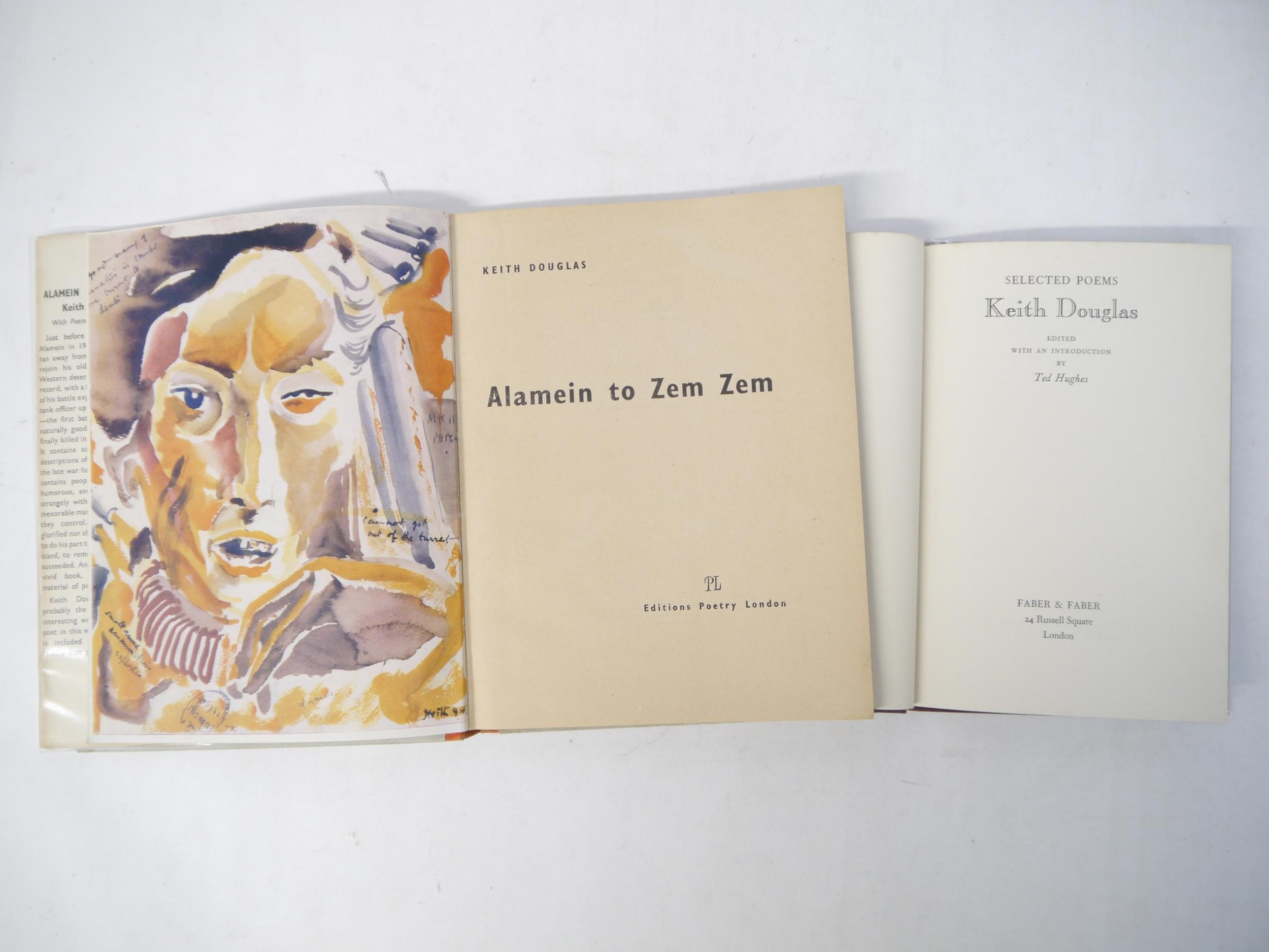 Keith Douglas, 2 titles: 'Alamein to Zem Zem', London, Editions Poetry London, 1946, 1st edition, - Image 4 of 11