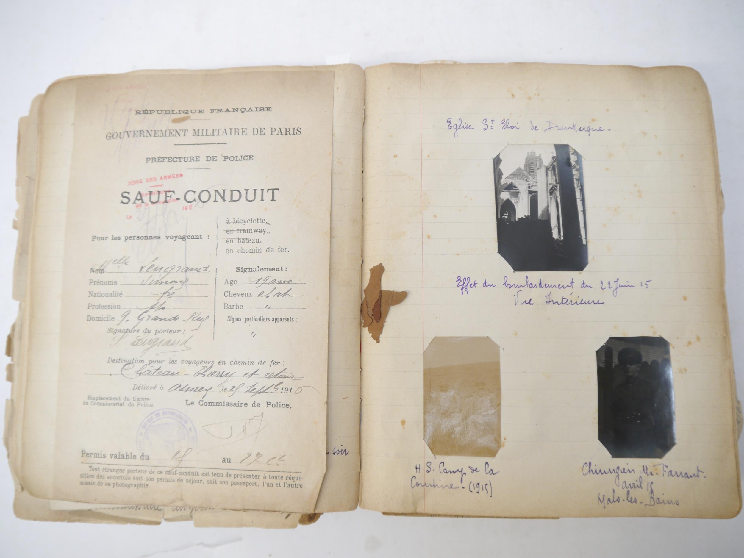 A World War 1 souvenir album containing photographs, postcards, manuscript pen & ink sketches and - Image 26 of 73