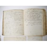 A manuscript book containing a good quantity of circa late 18th to mid 19th Century entries,