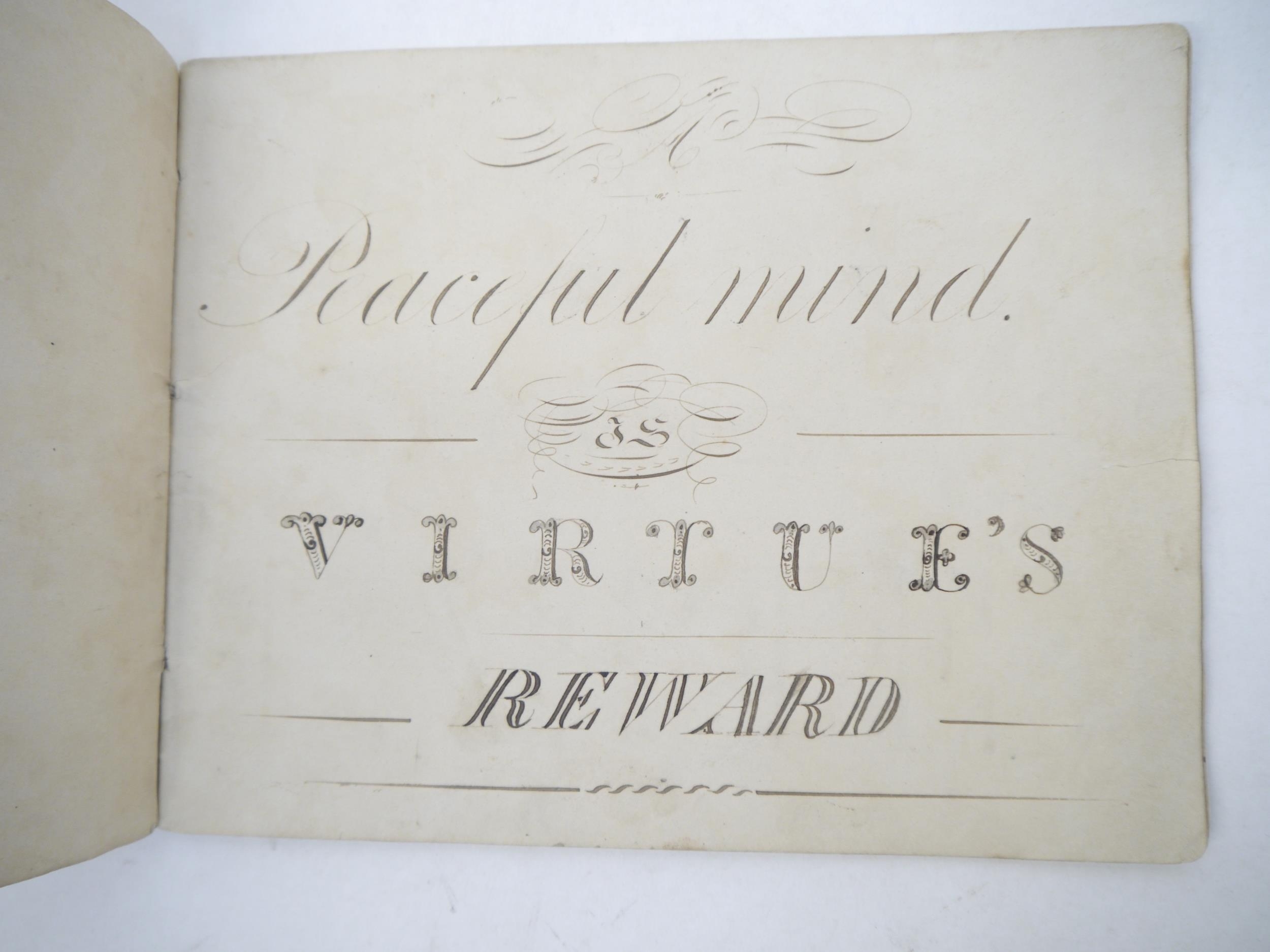 Two mid 19th Century manuscript exercise books containing well executed penmanship/ - Image 24 of 27