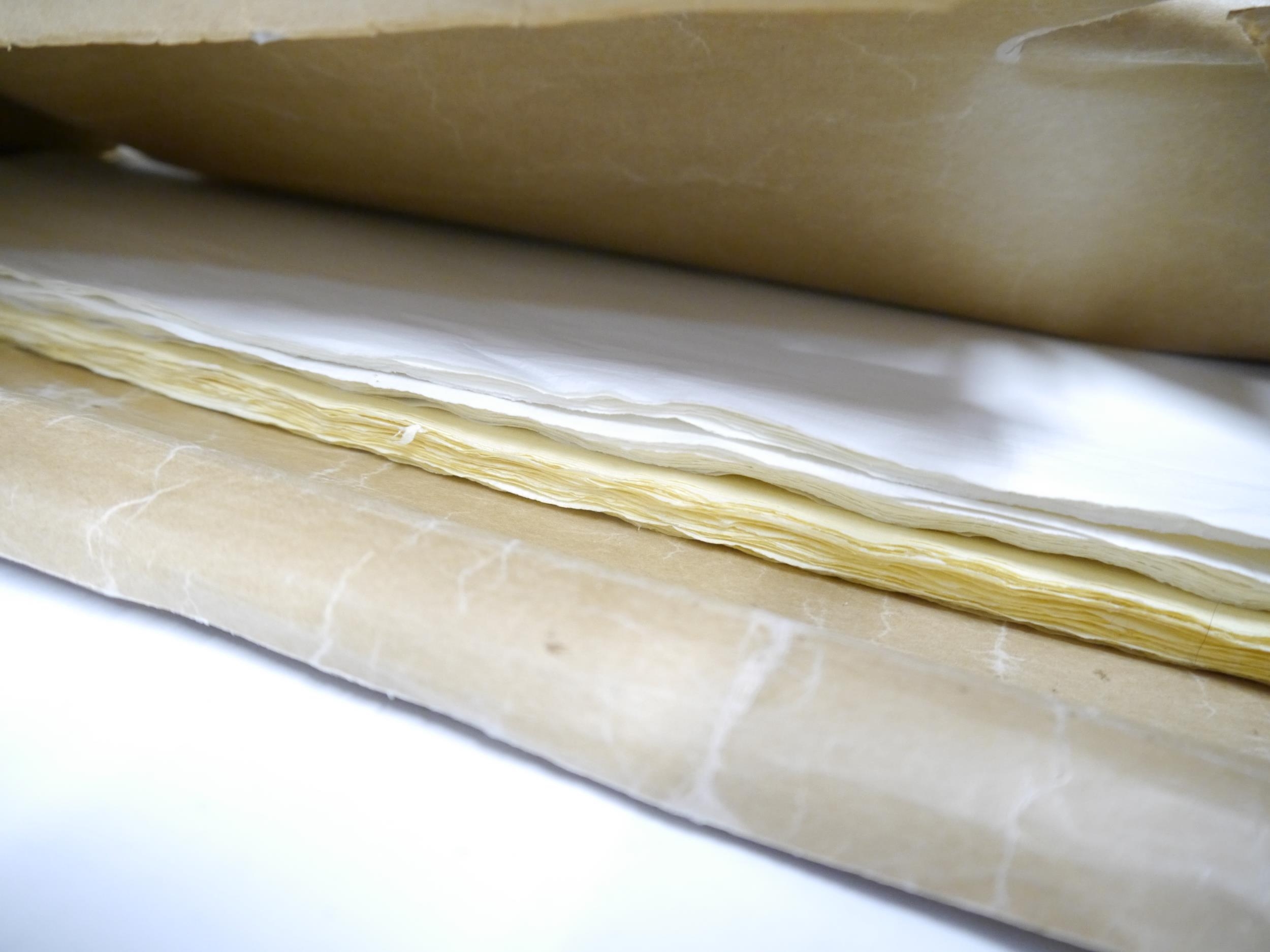 (Bookbinding). A packet containing approx. 60 sheets of J. Barcham Green Ltd. mould made white - Image 2 of 3