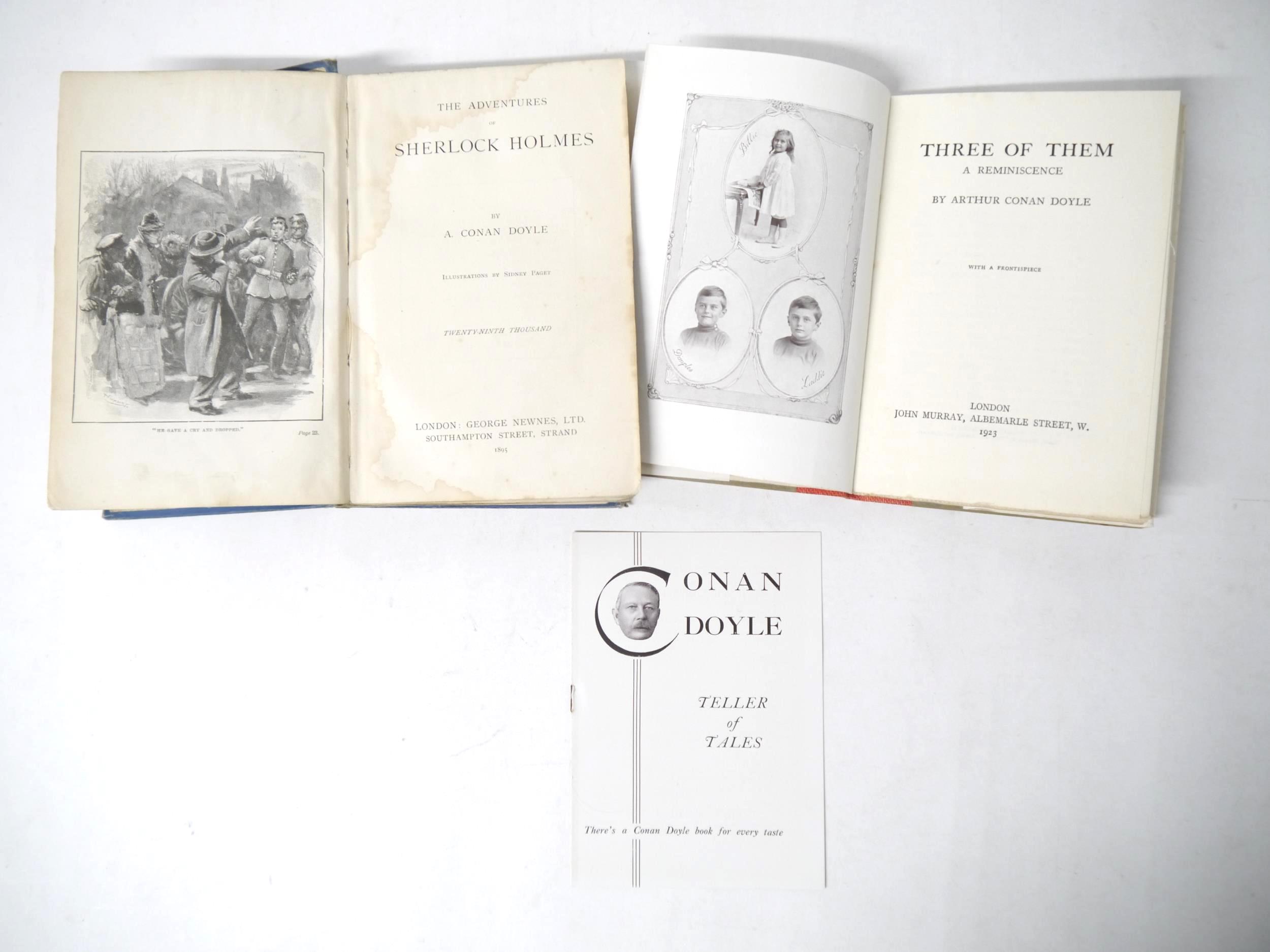 Arthur Conan Doyle, 2 titles: 'Three of Them, a Reminiscence', London, John Murray, 1923, 1st UK - Image 3 of 7