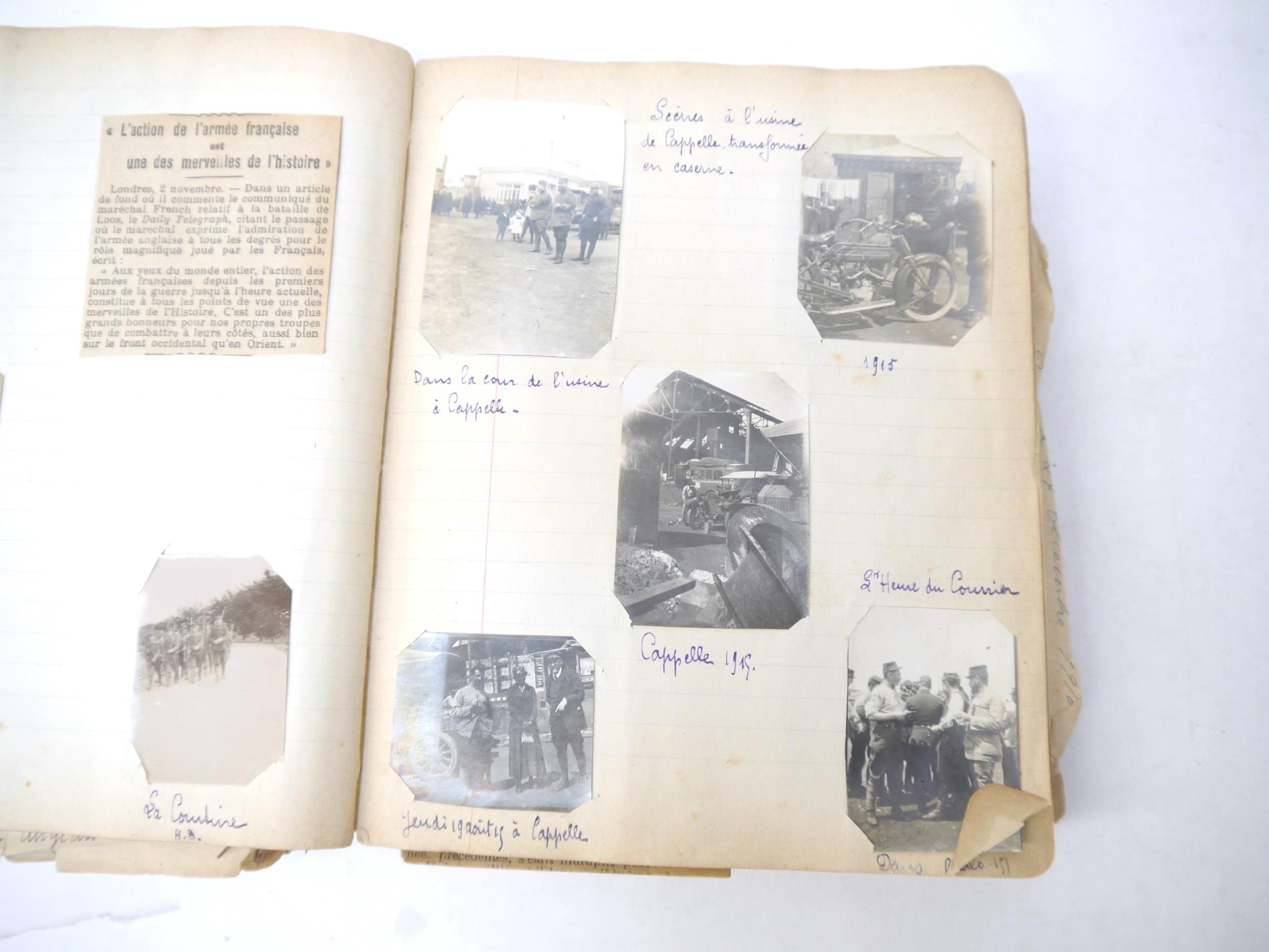 A World War 1 souvenir album containing photographs, postcards, manuscript pen & ink sketches and - Image 43 of 73