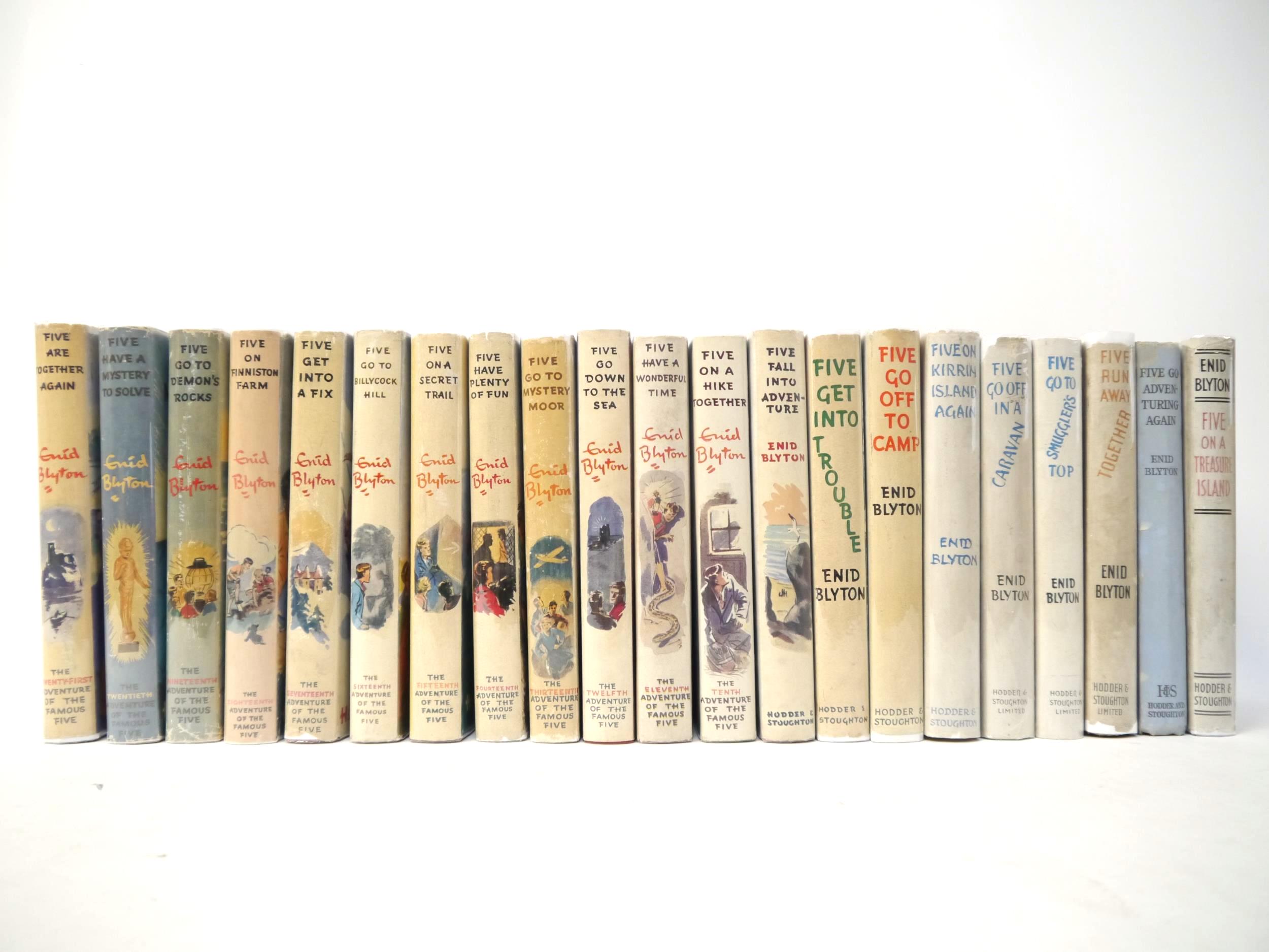 Enid Blyton, 'Famous Five', complete set of the 21 children's detective series novels, all 1st