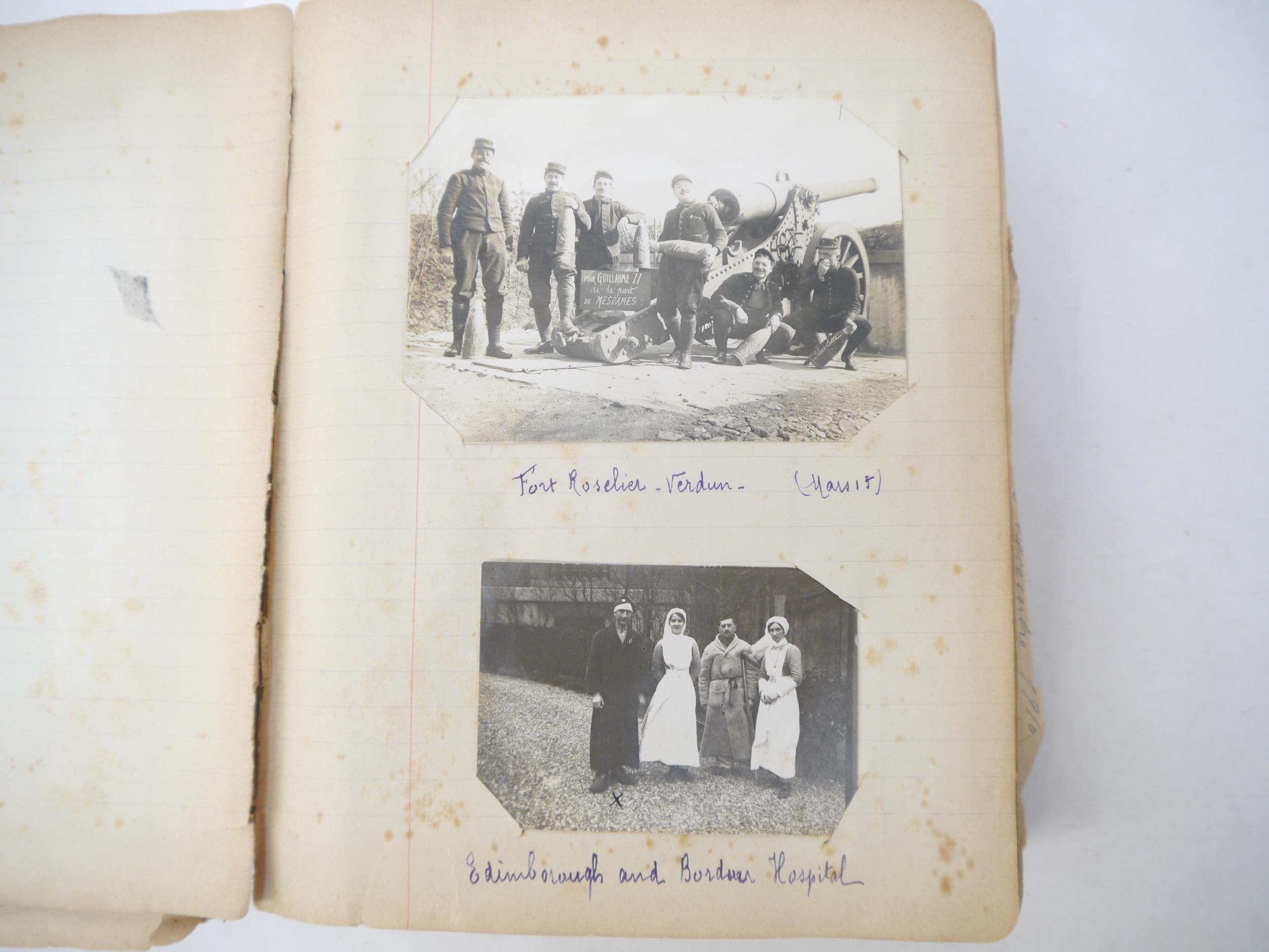A World War 1 souvenir album containing photographs, postcards, manuscript pen & ink sketches and - Image 2 of 73