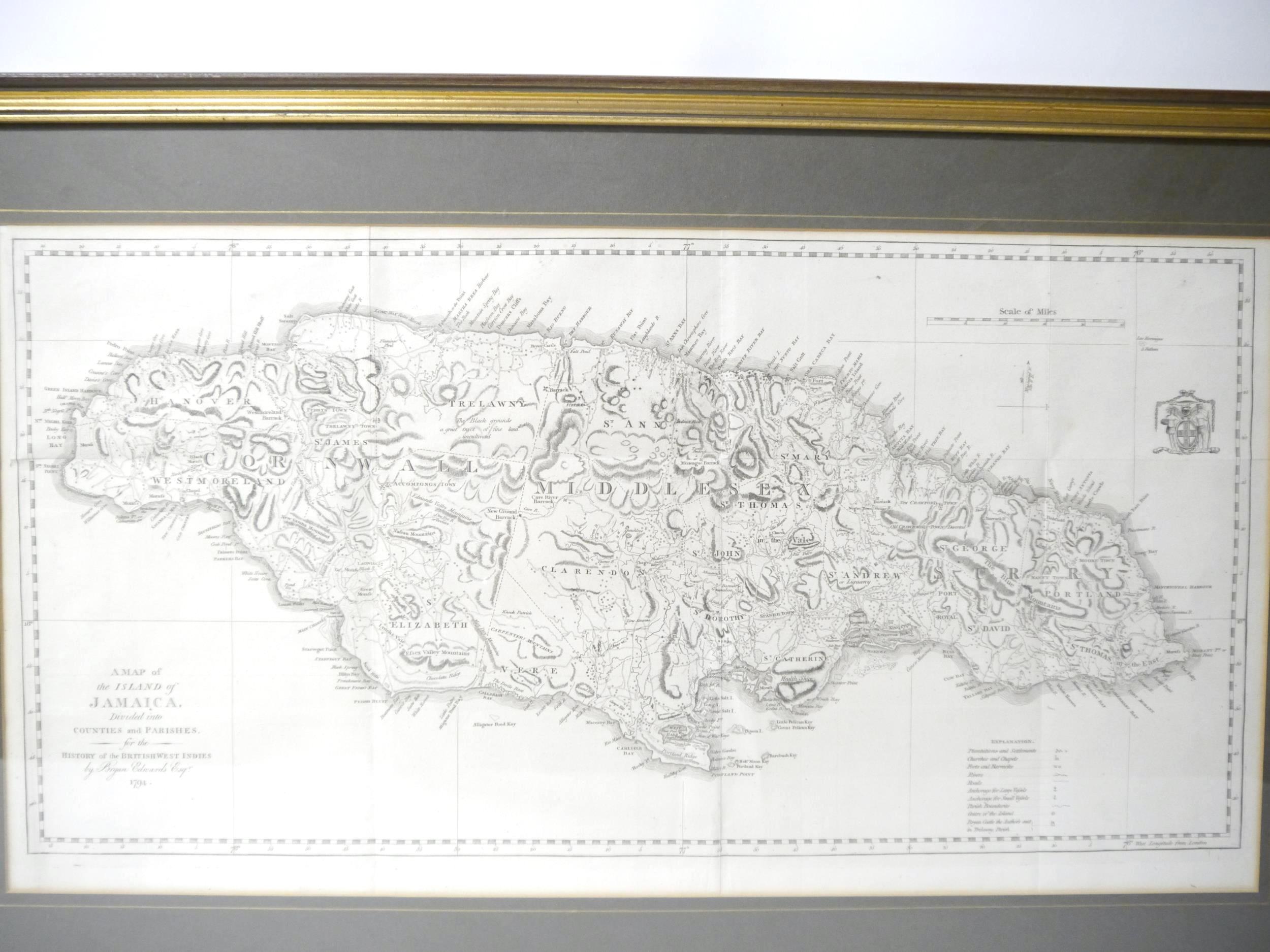 (Jamaica), 'A Map of the Island of Jamaica. Divided into Counties and Parishes, for the History of - Image 3 of 9