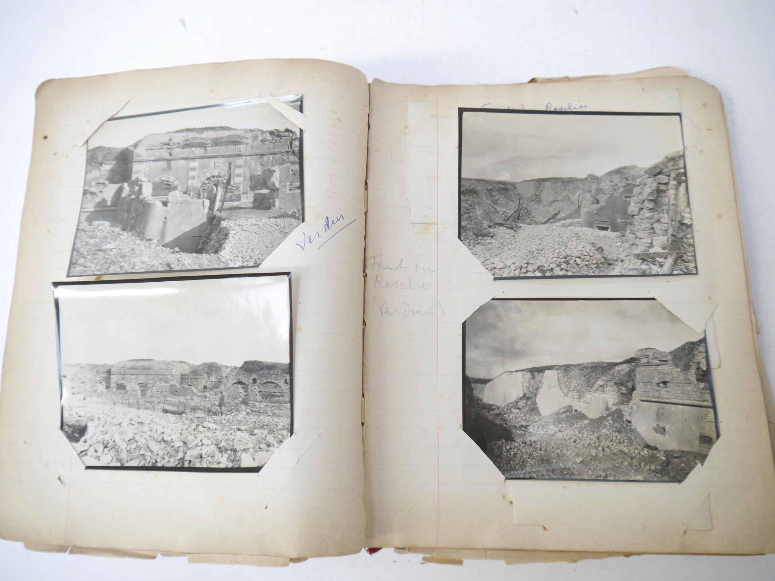 A World War 1 souvenir album containing photographs, postcards, manuscript pen & ink sketches and - Image 62 of 73