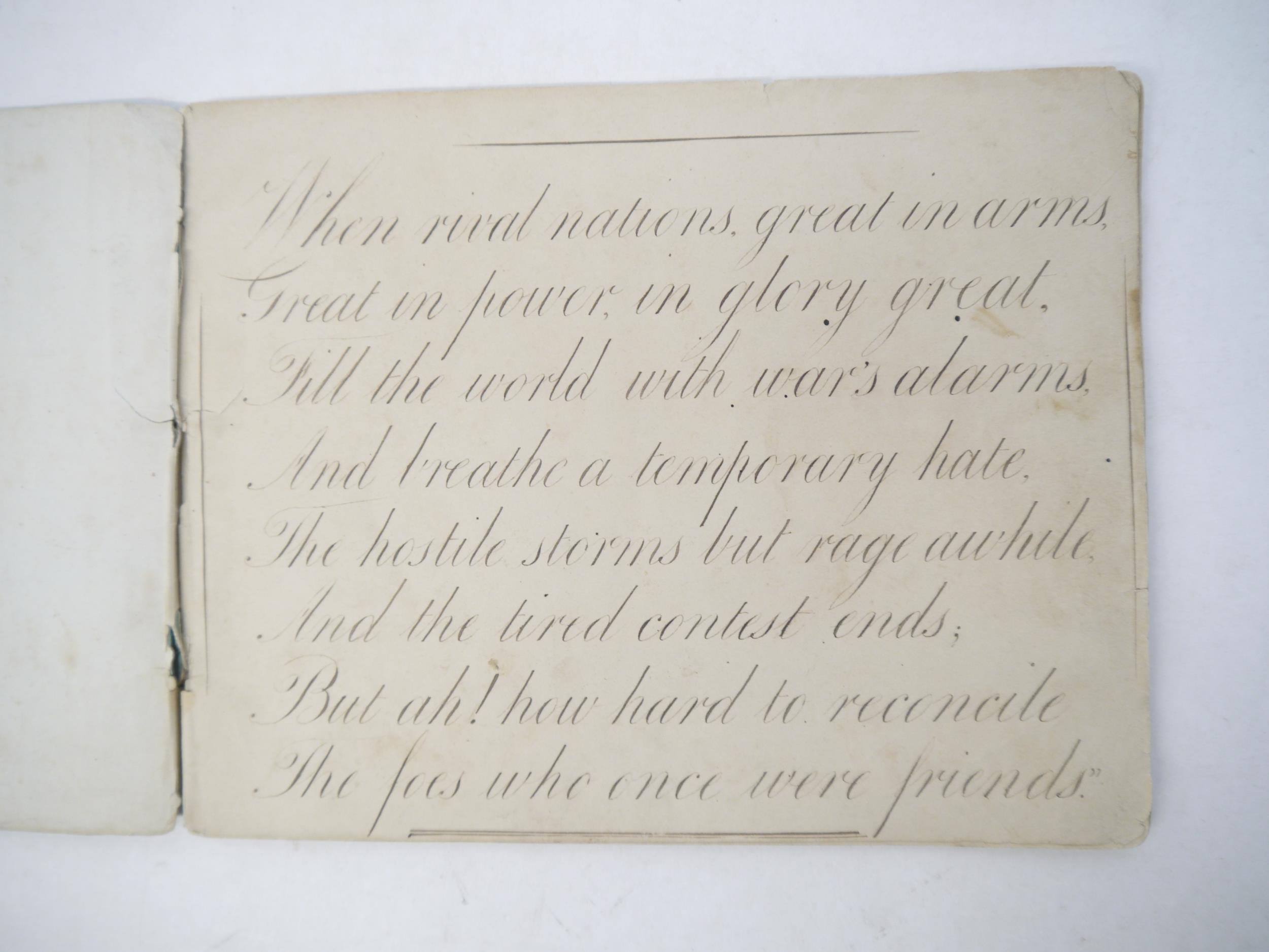 Two mid 19th Century manuscript exercise books containing well executed penmanship/ - Image 22 of 27