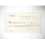 An 1828 document registering the birth of a slave, Cape Town, 1828, as the property of ''Mr