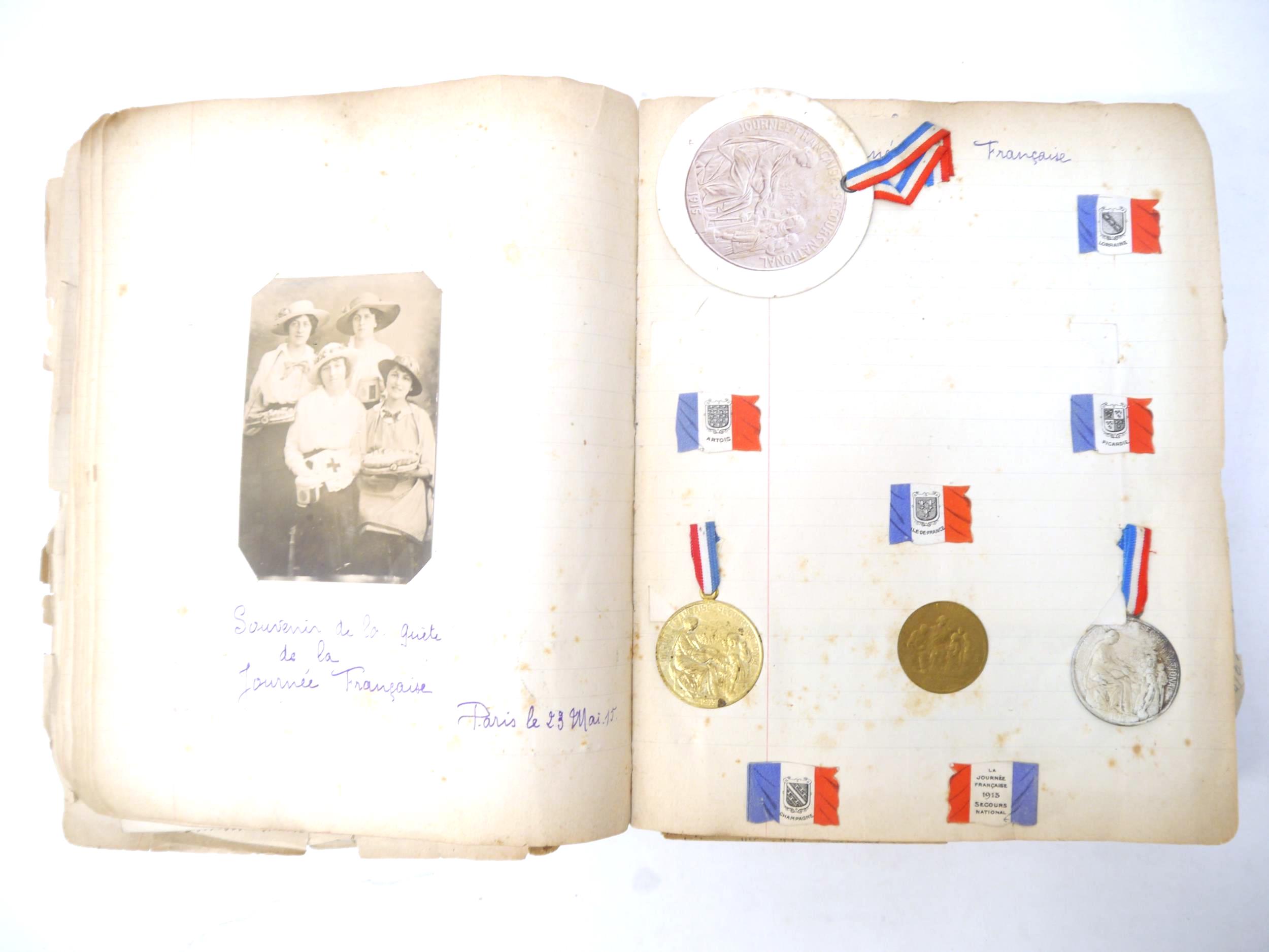 A World War 1 souvenir album containing photographs, postcards, manuscript pen & ink sketches and - Image 35 of 73