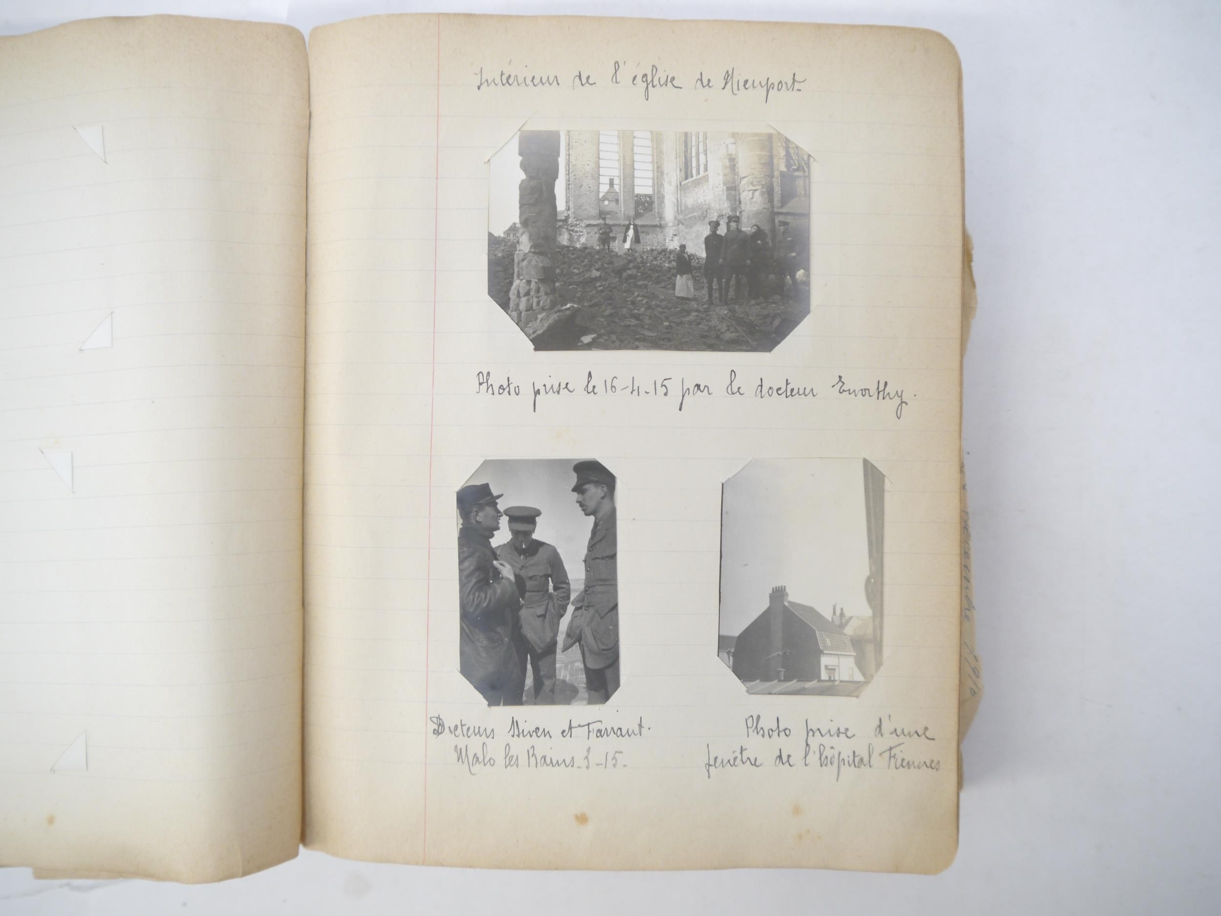 A World War 1 souvenir album containing photographs, postcards, manuscript pen & ink sketches and - Image 12 of 73