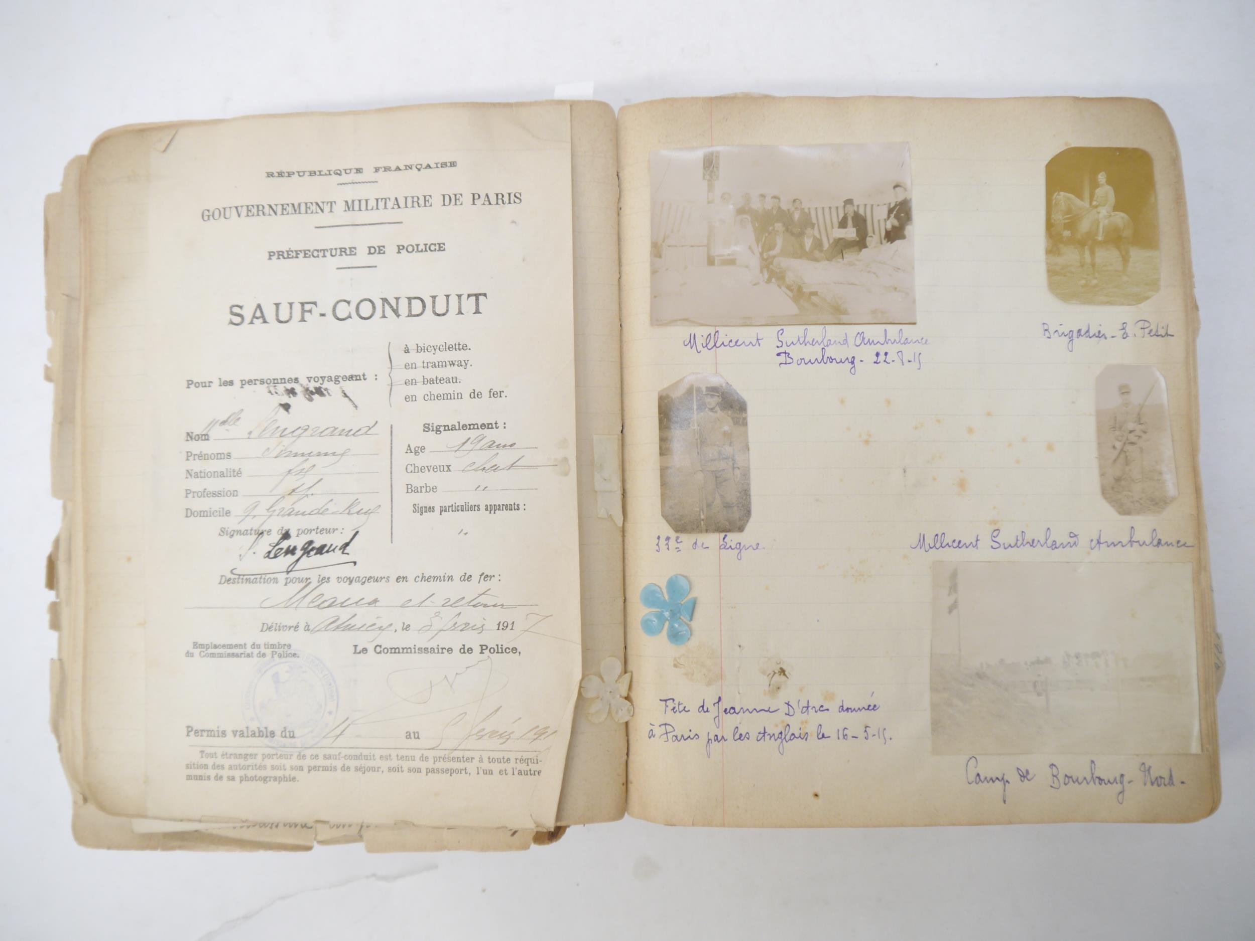 A World War 1 souvenir album containing photographs, postcards, manuscript pen & ink sketches and - Image 24 of 73
