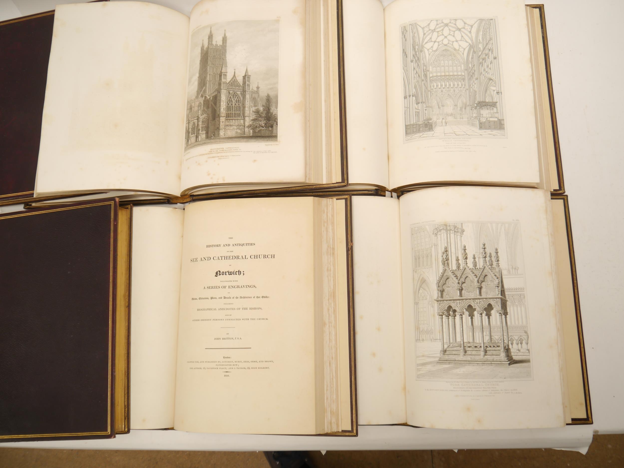 John Britton: 'Cathedral Antiquities of England', London, Longman, 1814-1836, 14 volume complete set - Image 6 of 10
