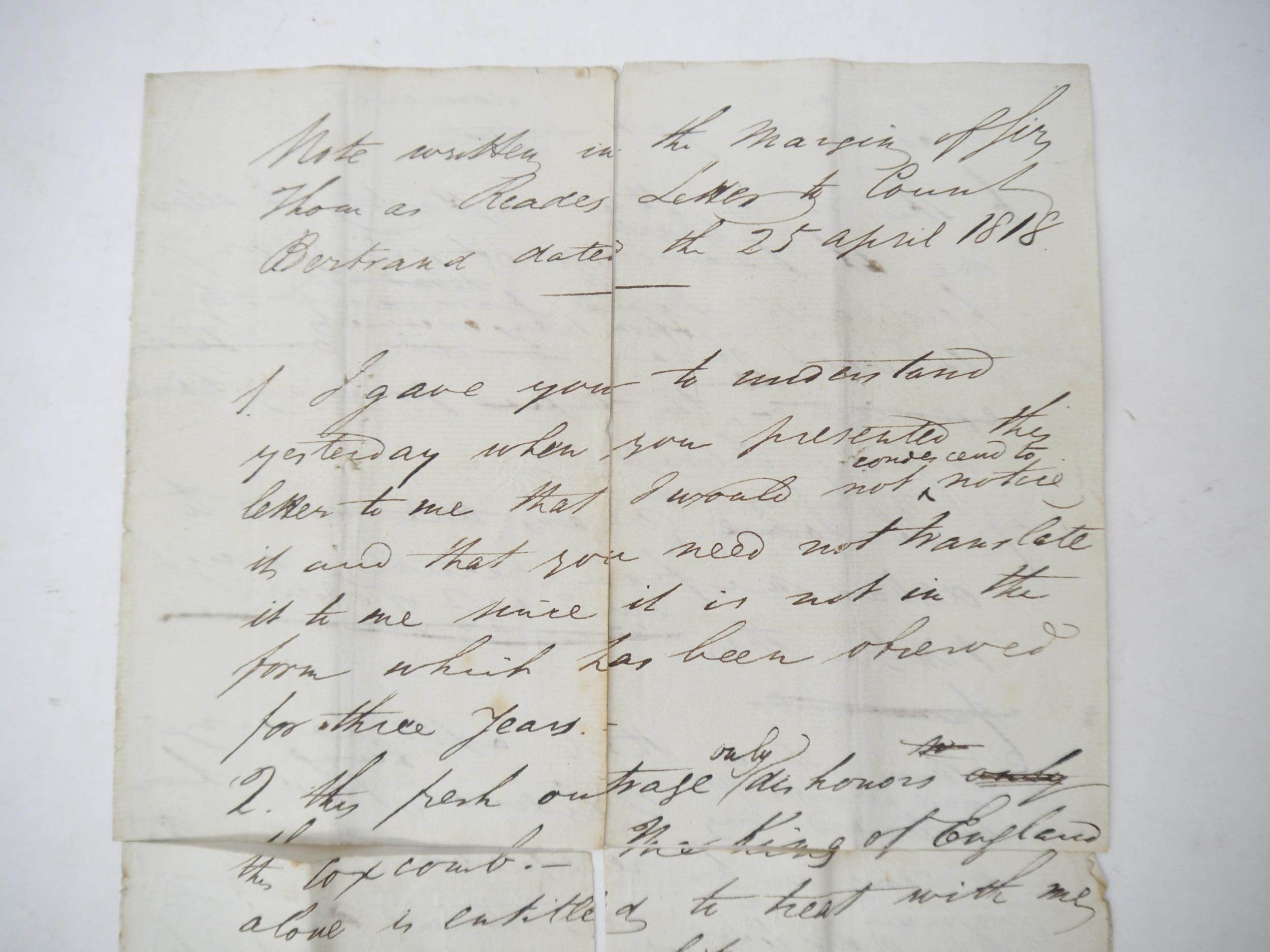 NAPOLEON ON ST HELENA, a collection of manuscript papers relating to the exile of Napoleon I (1769- - Image 73 of 91