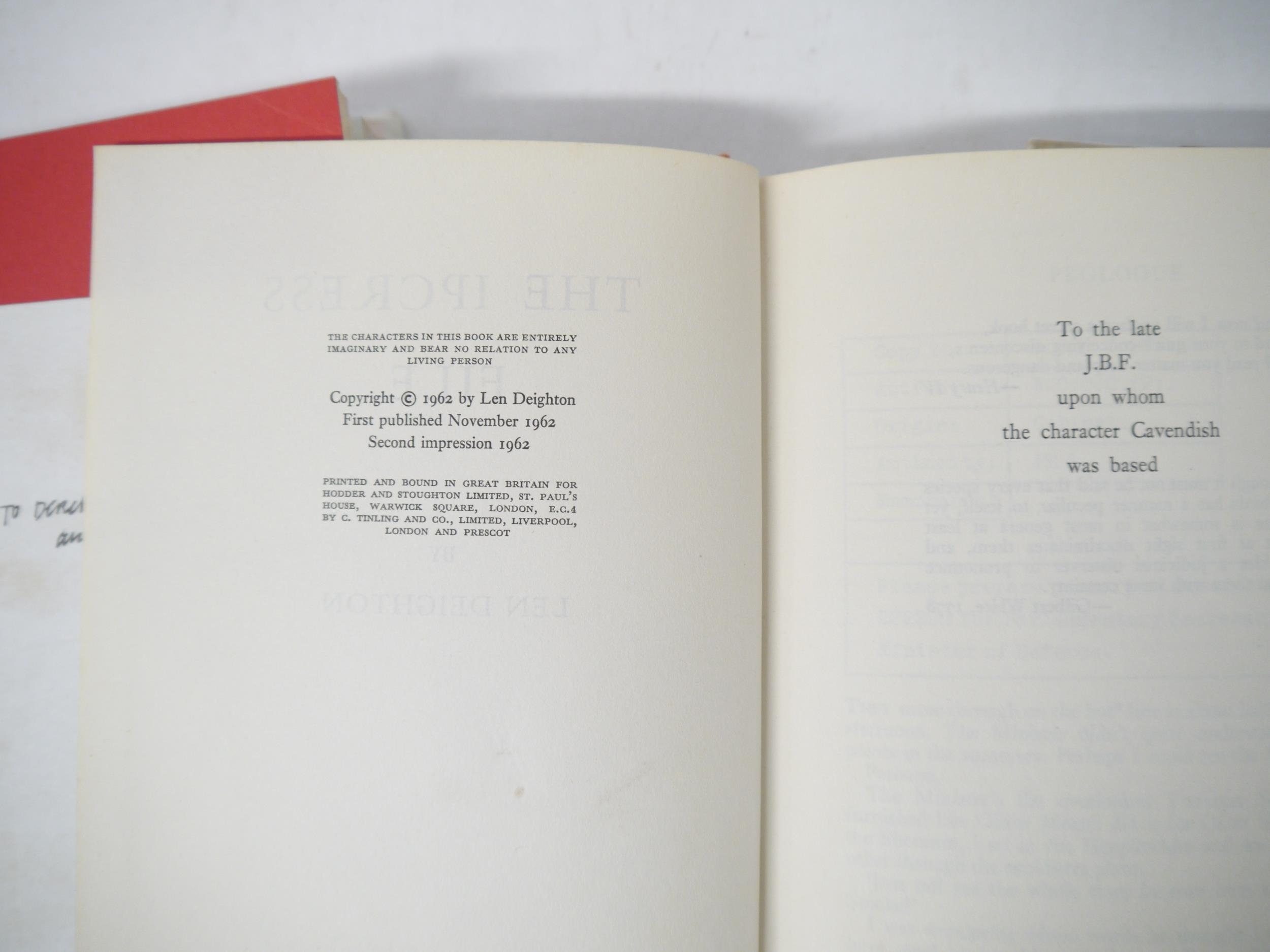 Len Deighton, 3 titles: 'The Ipcress File', London, Hodder & Stoughton, 1962, 2nd impression, - Image 6 of 15