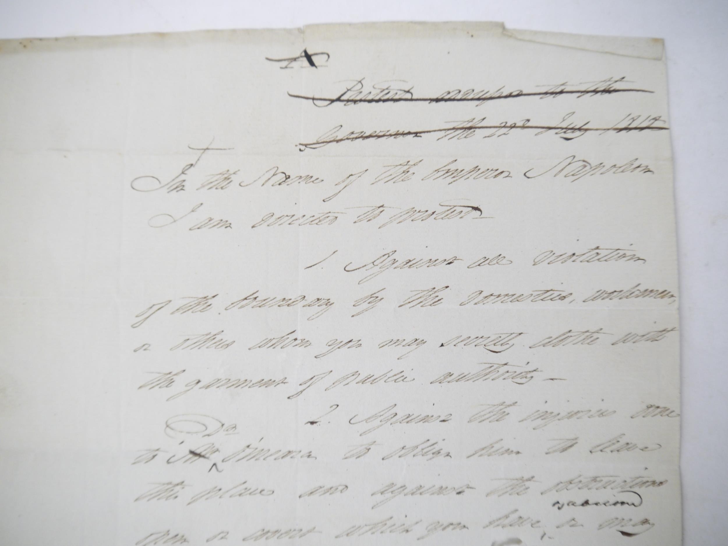 NAPOLEON ON ST HELENA, a collection of manuscript papers relating to the exile of Napoleon I (1769- - Image 14 of 91