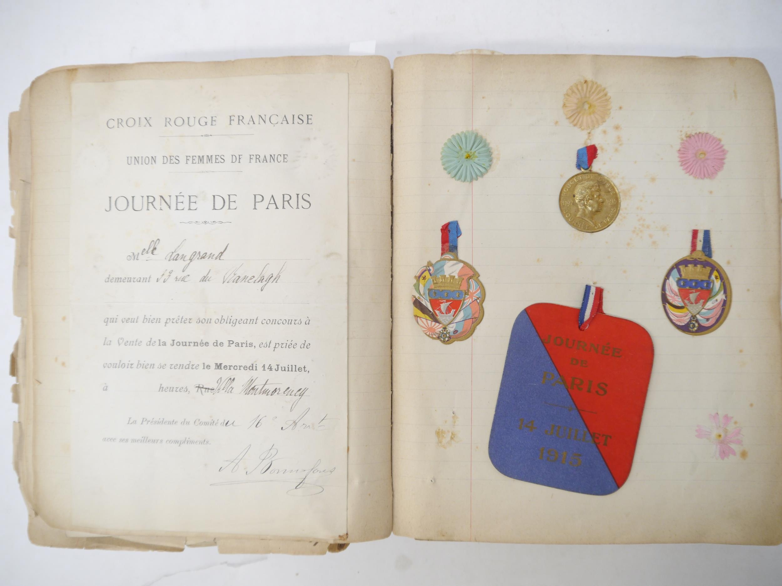 A World War 1 souvenir album containing photographs, postcards, manuscript pen & ink sketches and - Image 28 of 73