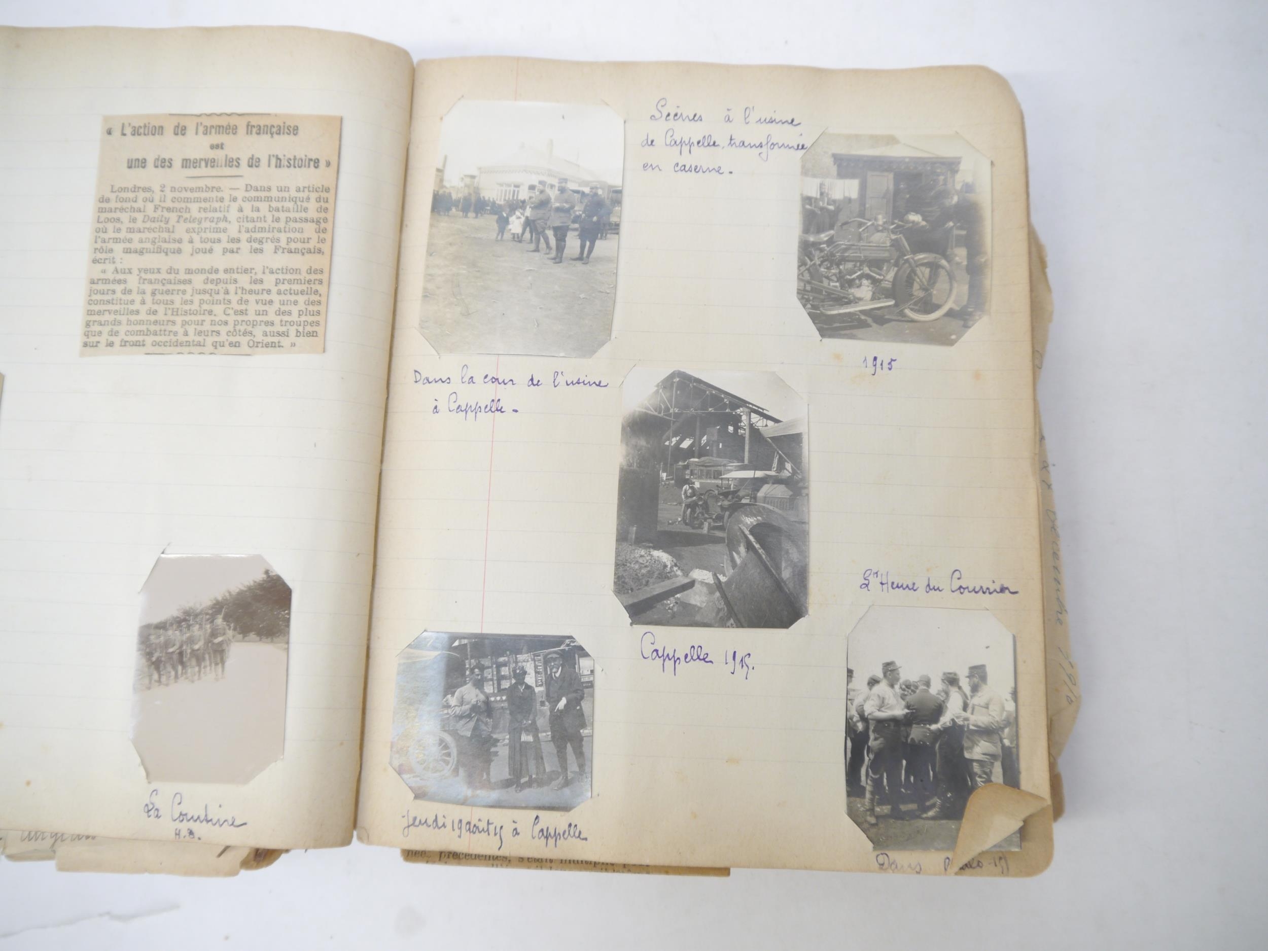 A World War 1 souvenir album containing photographs, postcards, manuscript pen & ink sketches and - Image 42 of 73