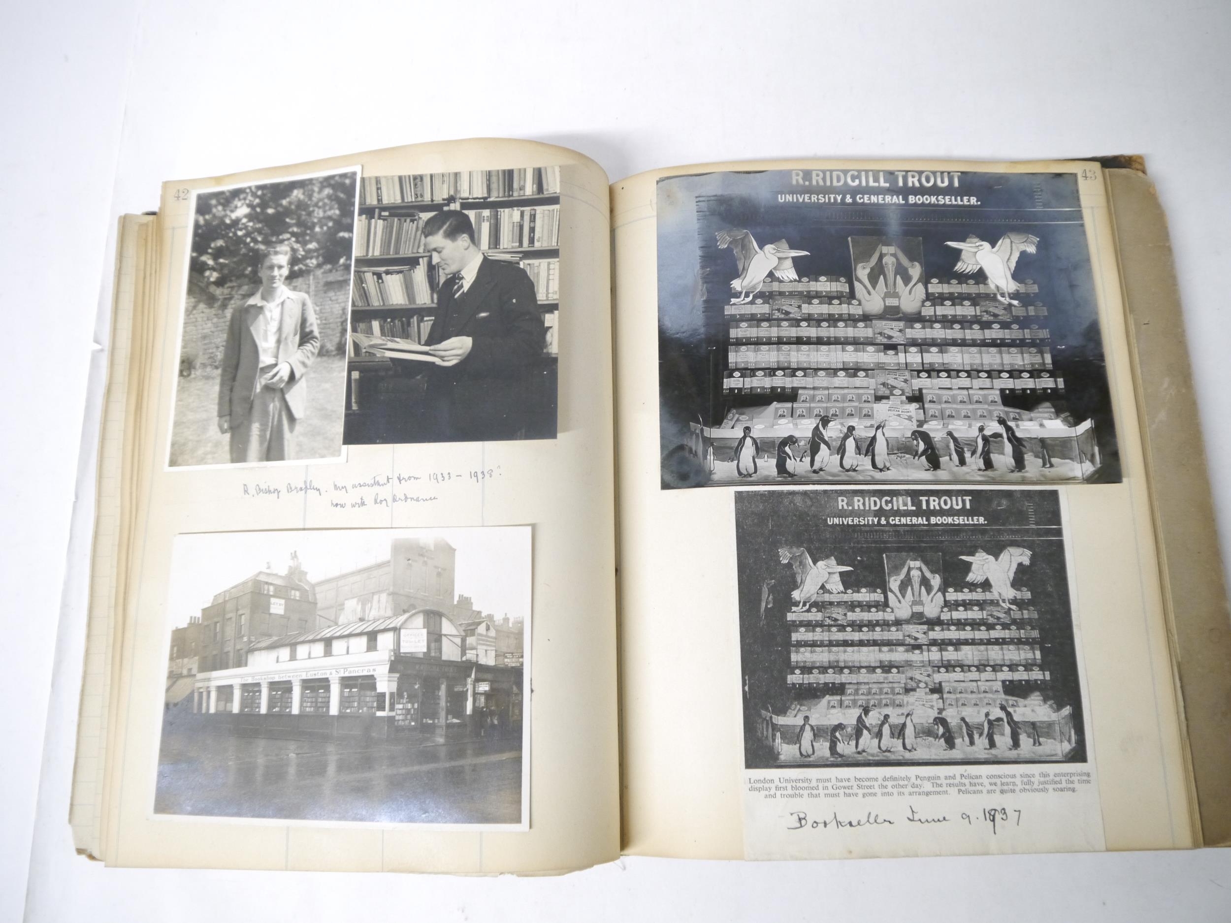 (Antiquarian Bookselling, Book Industry), an album containing photographs, letters, cuttings and - Image 16 of 29