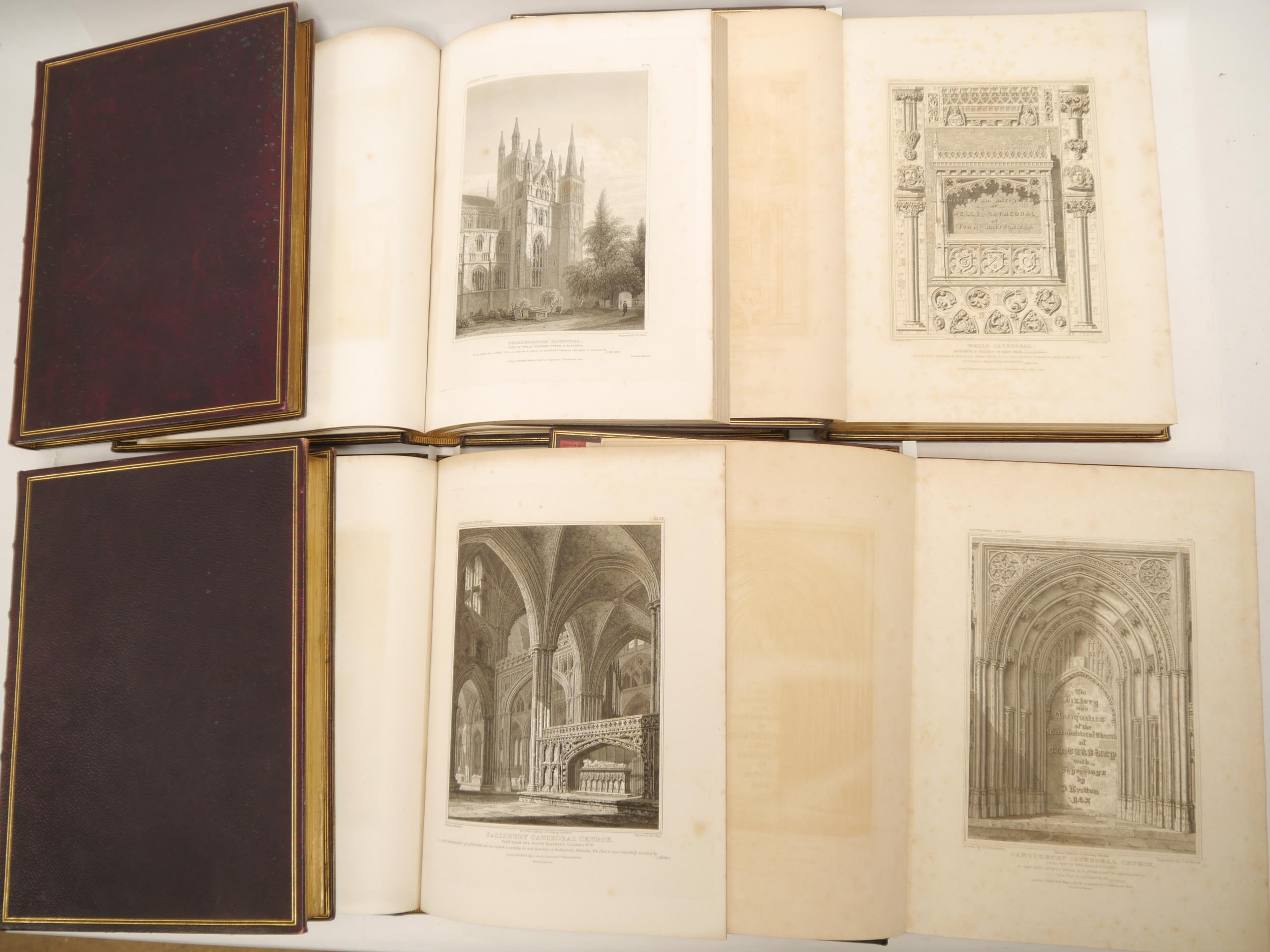 John Britton: 'Cathedral Antiquities of England', London, Longman, 1814-1836, 14 volume complete set - Image 4 of 10
