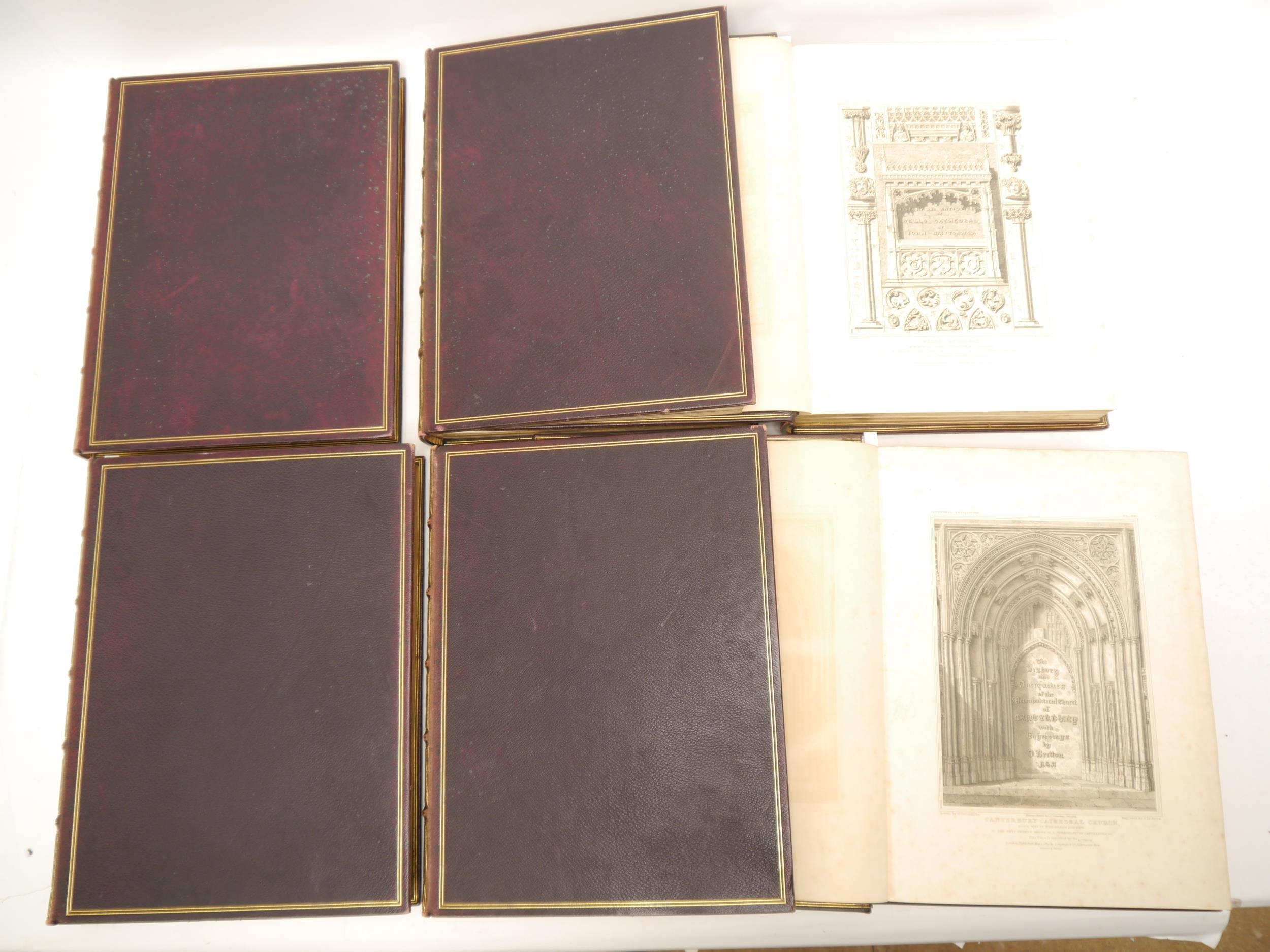 John Britton: 'Cathedral Antiquities of England', London, Longman, 1814-1836, 14 volume complete set - Image 3 of 10