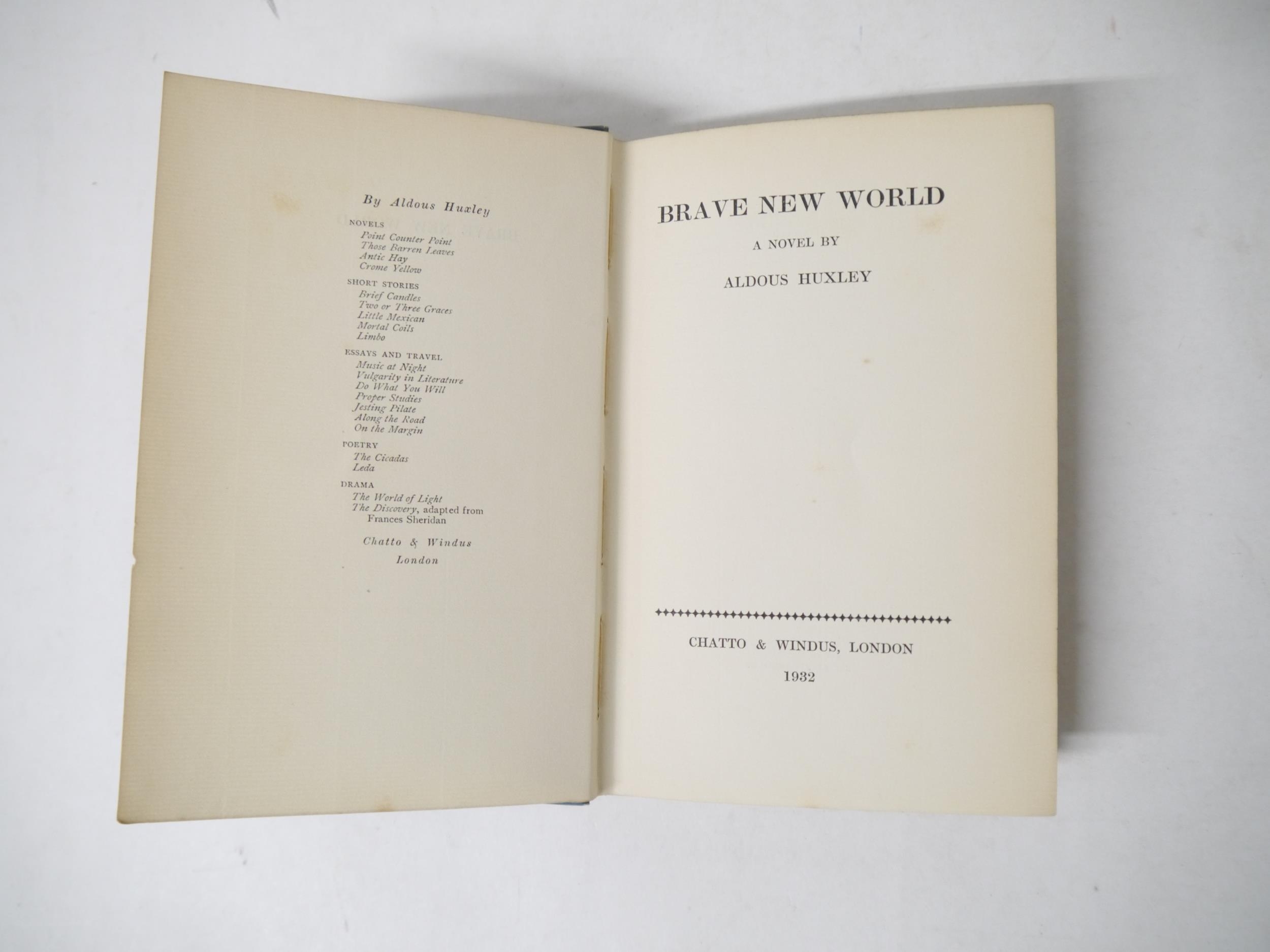 Aldous Huxley: 'Brave New World', London, Chatto & Windus, 1932, 2nd impression, original cloth gilt - Image 4 of 11