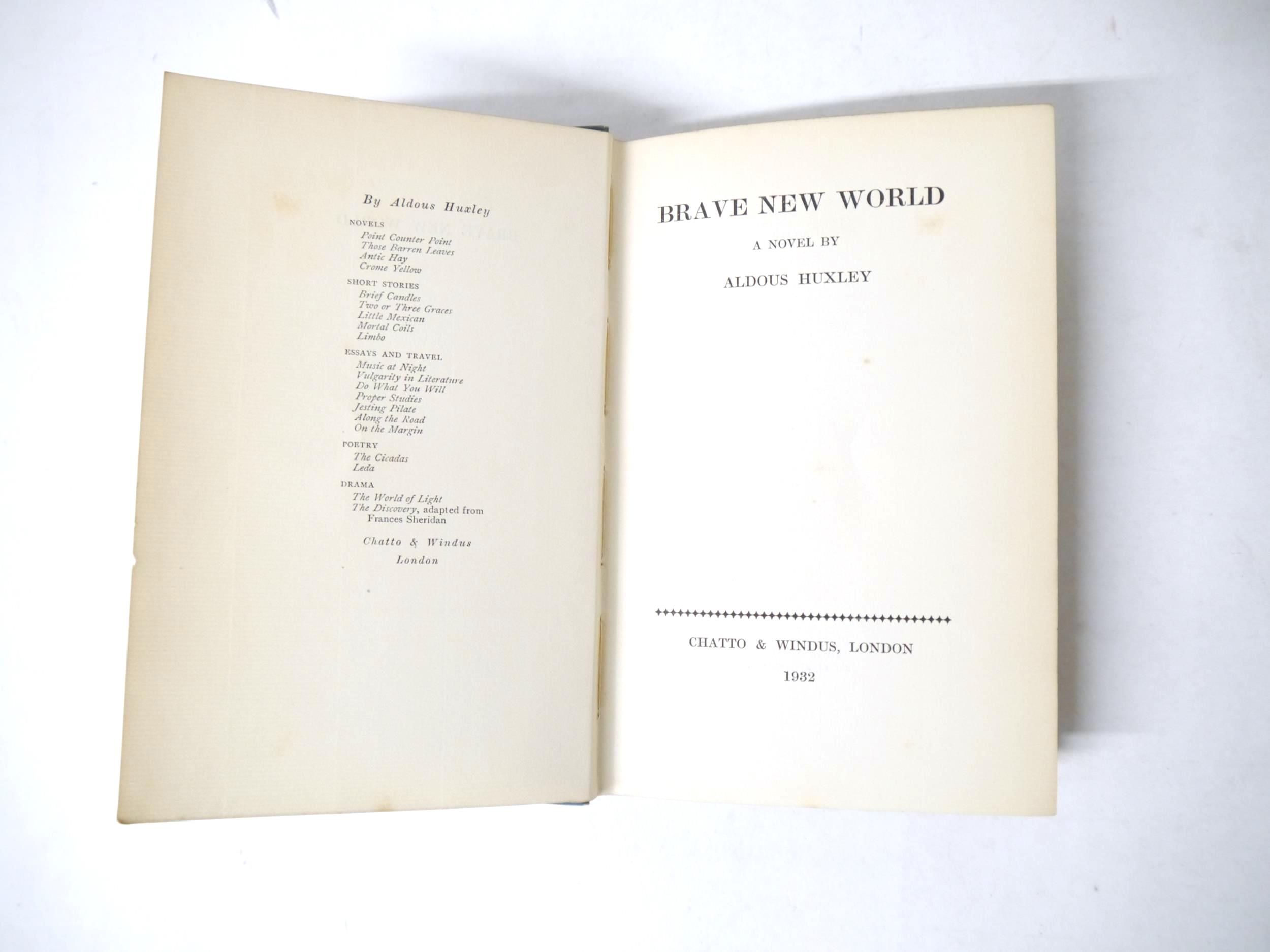 Aldous Huxley: 'Brave New World', London, Chatto & Windus, 1932, 2nd impression, original cloth gilt - Image 5 of 11