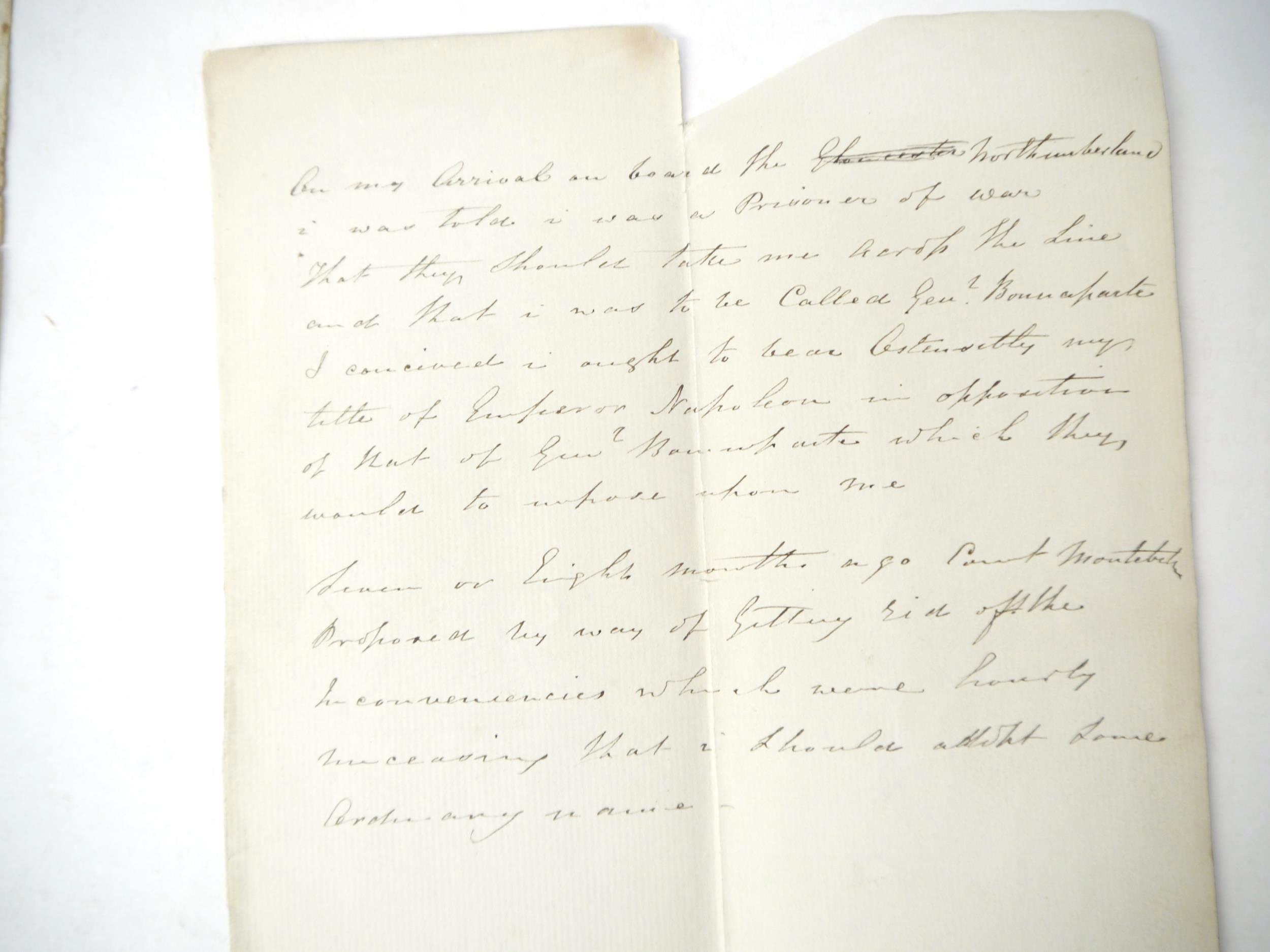 NAPOLEON ON ST HELENA, a collection of manuscript papers relating to the exile of Napoleon I (1769- - Image 34 of 91