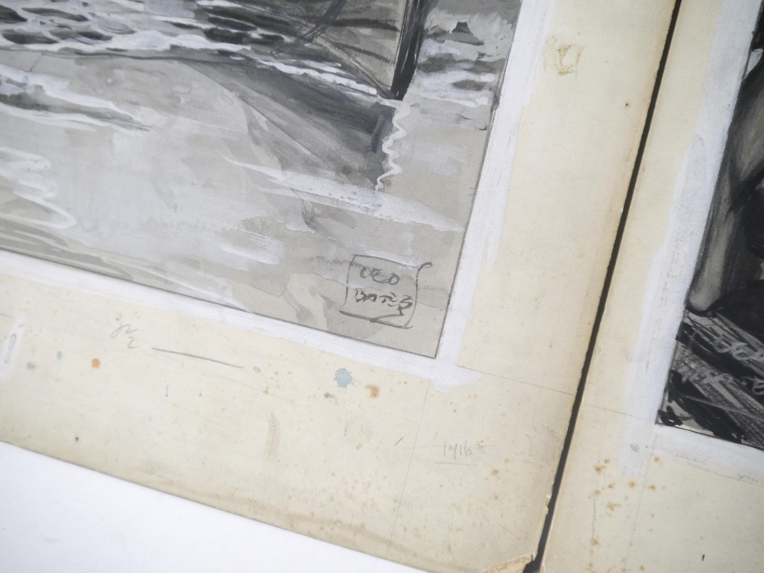 LEO BATES (1890-1957), three original pen, ink and wash illustrations on board, all appear to be - Image 4 of 9